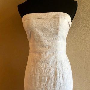 WHBM white paisley convertible strapless dress.